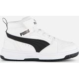 PUMA Rebound V6 Mid Sneakers voor kinderen, uniseks, Puma Wit PUMA Zwart, 32 EU