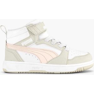 Puma Rebound V6 Mid Sneakers Wit/Grijs/Roze