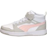 PUMA Rebound V6 Mid Jr Sneakers - PUMA White-Frosty Pink-Sedate Gray - Gerecycled Materiaal