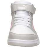 PUMA Rebound V6 Mid Jr Sneakers - PUMA White-Frosty Pink-Sedate Gray - Gerecycled Materiaal