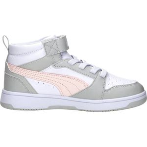 PUMA Uniseks kinderen Rebound V6 Mid AC+ PS sneakers, Wit Frosty Pink Sedate Gray, 33 EU