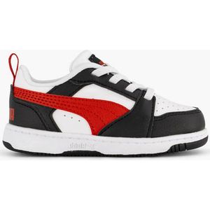 PUMA Rebound V6 Lo AC Inf Sneakers voor kinderen, uniseks, Puma Veelkleurig (Wit Voor Alle Tijd Rood PUMA Zwart), 27 EU