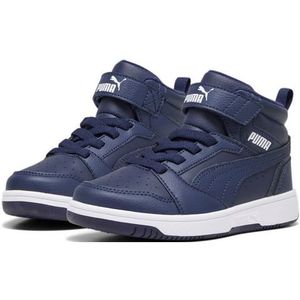 PUMA Unisex Rebound V6 Mid WTR Ac+ PS sneakers voor kinderen, Strong Gray New Navy PUMA White, 32 EU