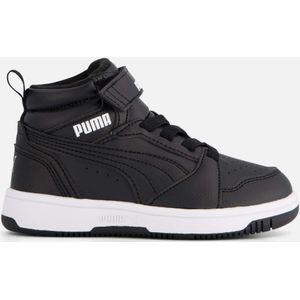 Puma Rebound v6 Mid Sneakers zwart Imitatieleer