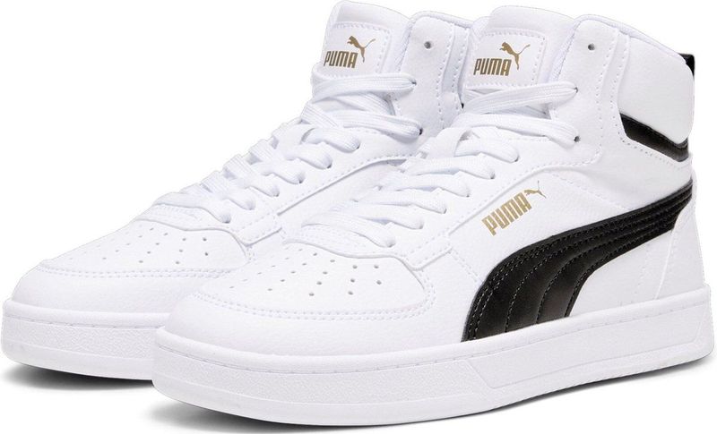 PUMA - Caven 2.0 Mid Jr - Basketbalschoenen - Wit - Zwart - Goud