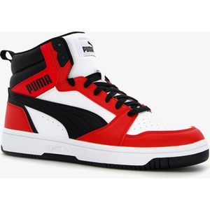 PUMA Rebound V6-sneaker, uniseks, wit, zwart voor altijd, rood, 40 EU