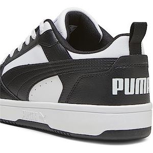 PUMA Unisex Rebound V6 Low Sneaker, Puma Wit Puma Zwart Puma Wit, 46 EU