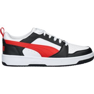PUMA Rebound v6 Low Unisex Sneakers - Wit/Zwart/Rood - Maat 41