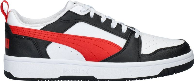 PUMA Rebound v6 Low Unisex Sneakers - Wit/Zwart/Rood - Maat 44