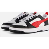 PUMA Rebound v6 Low Unisex Sneakers - Wit/Zwart/Rood - Maat 46