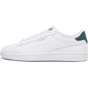 Puma Smash 3.0 Leder-Sneaker 06 - PUMA white/vapor gray/chili pepper 38 für Herren, weiß, Gr. 43 EU / 9 UK