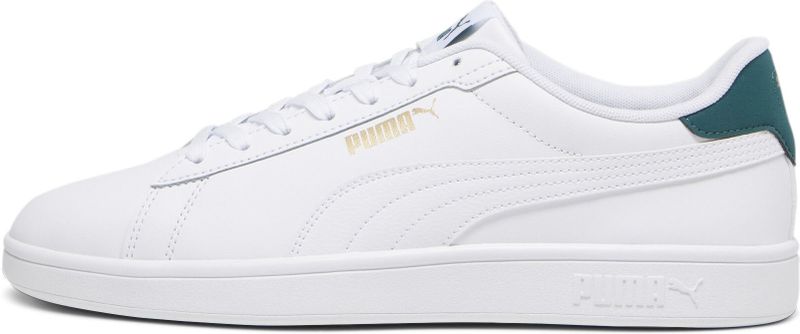 PUMA - Smash 3.0 L - Sneakers - Wit/Goud - Leer - Gerecycled Materiaal