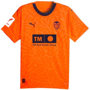 Heren Voetbal T-shirt met Korte Mouwen Puma Valencia CF 3rd Kit 23/24 Oranje Maat M