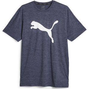 PUMA Train Fav Heather Cat Tee Heren Sportshirt - Donkerblauw