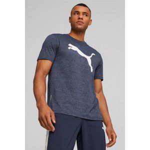 PUMA Train Fav Heather Cat Tee Heren Sportshirt - Donkerblauw