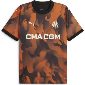 PUMA - Olympique de Marseille 2023-2024 - Voetbalshirt - Zwart/Rickie Orange - High-Performance Jersey