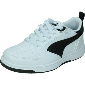 PUMA Rebound V6 Lo AC PS Sneakers voor kinderen, uniseks, Puma White PUMA Black PUMA Black, 35 EU