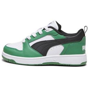 PUMA Rebound V6 Lo Ac Ps Sneakers voor kinderen, uniseks, Puma Wit PUMA Zwart Archief Groen, 33 EU