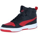 Puma - Rebound V6 Mid - Sneakers - Zwart/Rood - Imitatieleer/Textiel