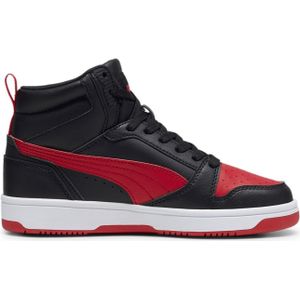 Puma - Rebound V6 Mid - Sneakers - Zwart/Rood - Imitatieleer/Textiel