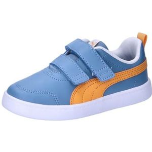 PUMA Courtflex V2 V Ps Sneaker uniseks-kind, ZEN BLUE-CLEMENTINE-PUMA WHITE, 33 EU