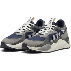 PUMA RS-X Sneakers Suede Grijs Donkerblauw Donkergrijs Wit