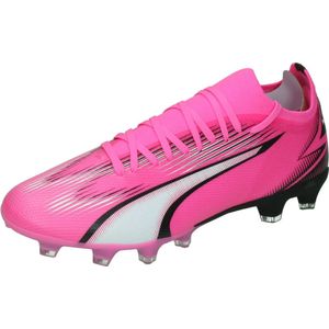 PUMA Unisex Ultra Match Fg/Ag voetbalschoen, Poison Pink PUMA Wit PUMA Zwart, 44.5 EU
