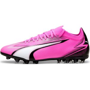 PUMA Ultra Match Mg voetbalschoen voor heren, Poison Pink PUMA Wit PUMA Zwart, 44.5 EU