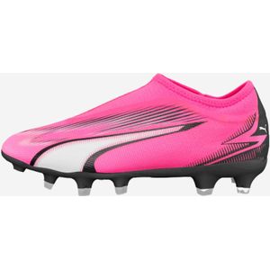 Puma ultra match laceless fg/ag kind voetbalschoenen zonder veters roze