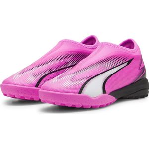 PUMA - Ultra Match Ll Tt + Mid Jr - Voetbalschoen - Poison Pink - PUMA White - PUMA Zwart