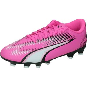 Puma Ultra Play FG/AG Jr. Voetbalschoenen Roze/Wit/Zwart