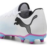PUMA Heren Future 7 Play FG/AG voetbalschoen, wit zwart-gif roze, 8,5 UK, Puma White PUMA Black Poison Pink, 42.5 EU