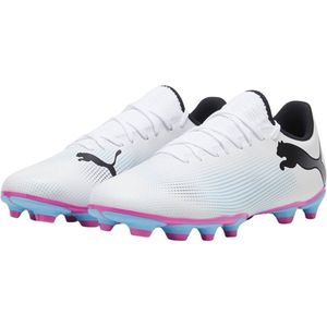 PUMA Future 7 Play Fg/Ag voetbalschoen voor heren, Puma Wit PUMA Zwart Poison Roze, 44.5 EU