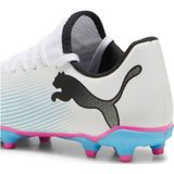 PUMA FUTURE 7 PLAY FG/AG Jr FALSE Sportschoenen - PUMA White-PUMA Black-Poison Pink - Maat 34