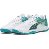 PUMA Attacourt, uniseks indoorschoenen, Puma White Ocean Tropic Lime Pers glitter