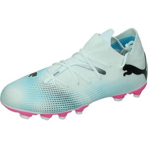 PUMA Future 7 Match Gras / Kunstgras Voetbalschoenen (MG) Kids Wit Roze Zwart