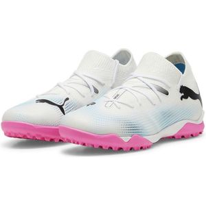 PUMA Future 7 Match Tt + Mid Jr Voetbalschoenen, uniseks, kinderen, PUMA WHITE-PUMA BLACK POISON PINK