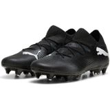 PUMA Future 7 Match IJzeren-Nop Voetbalschoenen (SG) Zwart Wit Donkergrijs