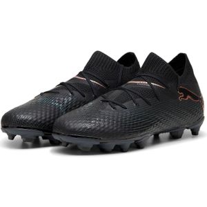 PUMA Future 7 Pro Gras / Kunstgras Voetbalschoenen (MG) Kids Zwart Brons Donkergrijs