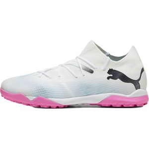 PUMA Heren Future 7 Match Tt Voetbalschoen, Puma White PUMA Black Poison Pink, 41 EU