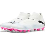 PUMA Heren Future 7 Match+ Ll Fg/Ag Voetbalschoen, Puma White PUMA Black Poison Pink, 44 EU