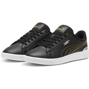 PUMA Vikky V3 Metallic Shine Sneakers voor dames, PUMA BLACK-PUMA GOLD-PUMA WIT