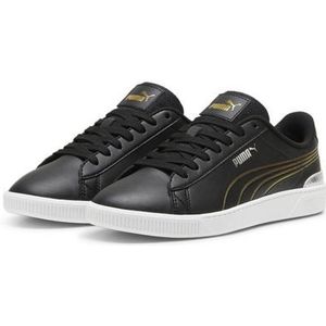 PUMA Dames Vikky V3 Metallic Shine Sneaker, zwart goud wit, 7 UK, Puma Black PUMA Gold PUMA Wit, 40.5 EU