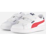 PUMA Uniseks kinderen Smash 3,0 L V Inf sneakers, Puma White Club Red Club Navy, 24 EU