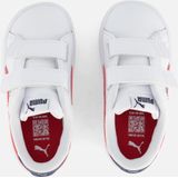 PUMA Uniseks kinderen Smash 3,0 L V Inf sneakers, Puma White Club Red Club Navy, 24 EU