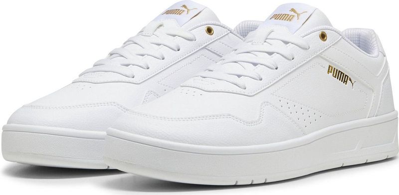 PUMA - Court Classic - Sneakers - Wit/Goud - Synthetisch Bovenwerk
