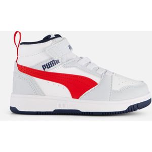 Puma Rebound V6 Mid Sneakers Lichtgrijs/Zwart/Rood