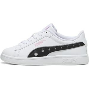 PUMA Uniseks kinderen Smash 3.0 Dance Party V PS sneakers, Puma White PUMA Black Pink Lilac, 32 EU