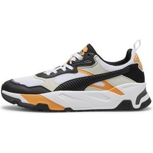 PUMA Trinity Sneaker voor heren, Puma White PUMA Black Vapor Grey Clementine, 38.5 EU