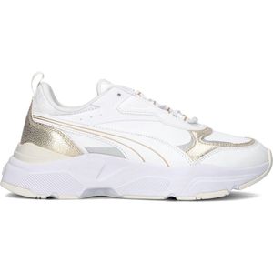 PUMA Dames Cassia Metallic Shine Sneaker, wit goud zilver-damp grijs, 7 UK, Puma White PUMA Gold PUMA Silver Vapor Grey, 40.5 EU